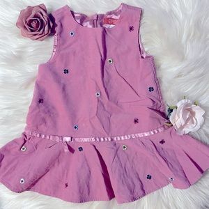 ✨Gymboree 6-12 Months Pink Corduroy Dress With Embroidered Flowers✨